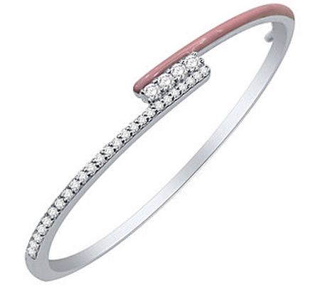 Affinity Diamonds Pink Enamel  Bracelet, 0.55 c ttw, Sterling
