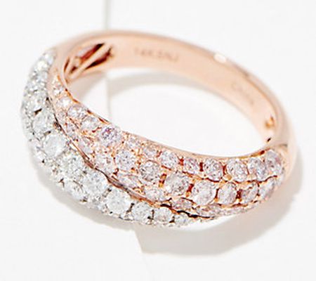 Affinity Diamonds Sculptural Band 1.3cttw Ring, 14K Rose Gold