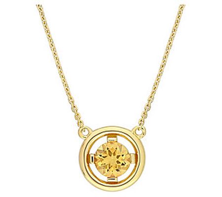 Affinity Gems 0.75 cttw Citrine Solitaire Neckl ace, 14K Gold