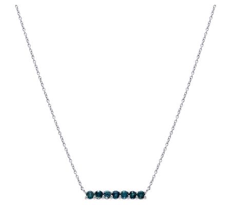 Affinity Gems 0.85 cttw Sapphire Bar Necklace,Sterling Silver