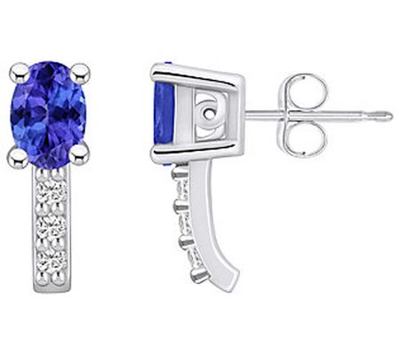 Affinity Gems 14K 0.90 cttw Tanzanite 0.10 cttw Diamond Studs