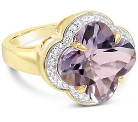 Affinity Gems 14K Gold Pink Amethyst & W hite T opaz Ring