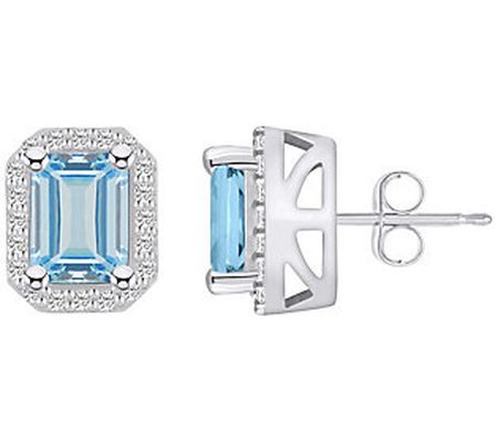 Affinity Gems Aquamarine & Diamond Accent Earri ngs, 14K Gold