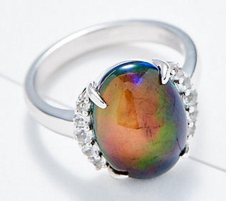 Affinity Gems Black Opal Cabochon Ring, Sterling Silver