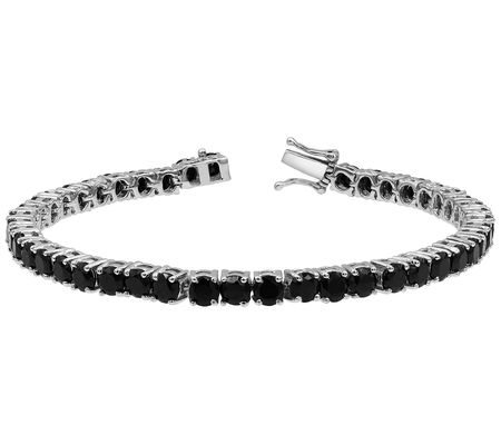 Affinity Gems Black Spinel Tennis Bracelet, Ste rling Silver