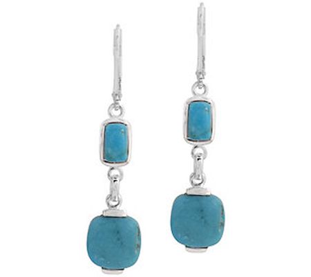 Affinity Gems Dangle Turquoise Earrings, Sterling Silver