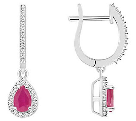 Affinity Gems Gemstone & Diamond Earrings, Ster ling Silver