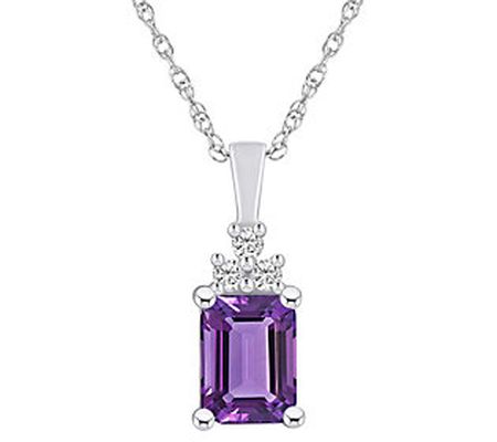 Affinity Gems Gemstone & Diamond Pendant w/ C hain, 14K Gold