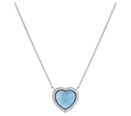 Affinity Gems Heart Gemstone Necklace, Sterling Silver