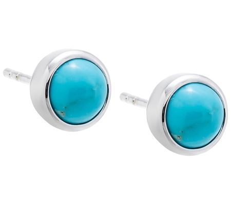 Affinity Gems Kingman Turquoise Stud Earrings,Sterling Silver