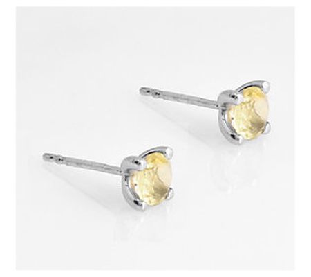 Affinity Gems Lemon Quartz Stud Earring, Sterli ng Silver