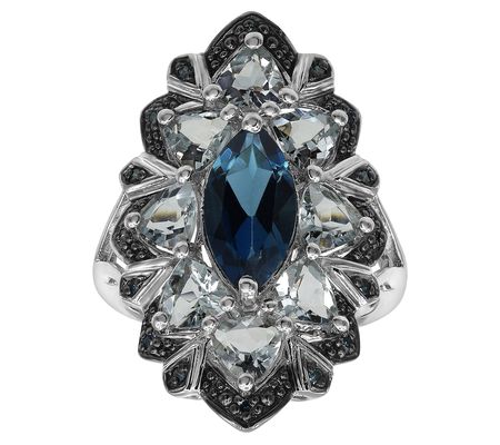 Affinity Gems Multi-Gemstone & Diamond Cocktail Ring, Sterling