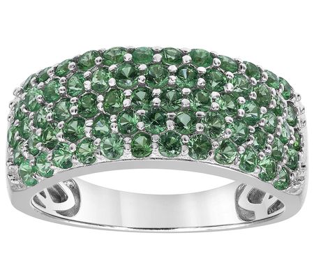 Affinity Gems Multi-Row Tsavorite Ring, Sterlin g Silver