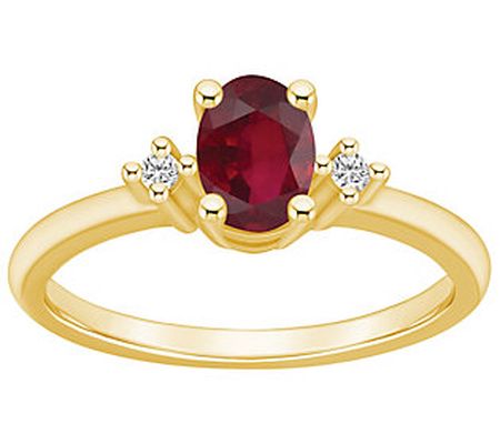 Affinity Gems Oval Ruby & Diamond Accent Ri ng, 14K Gold