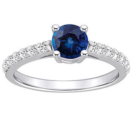 Affinity Gems Round Sapphire & Diamond Ring, 14 K Gold