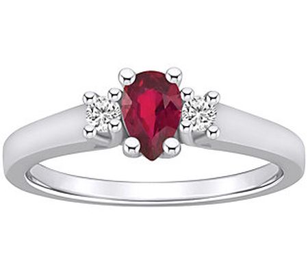 Affinity Gems Ruby & Diamond Accent Ring, 14K G old