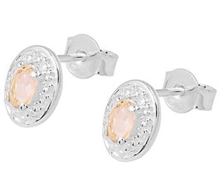 Affinity Gems Sterling Champagne Coated Quartz Earrings