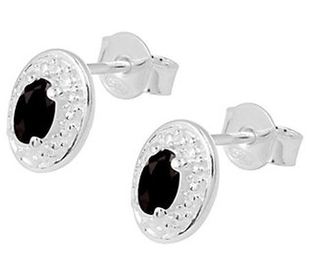 Affinity Gems Sterling Silver Black Spinel Stud Earrings