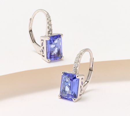 Affinity Gems Tanzanite & Diamond Leverback Earrings, 14K
