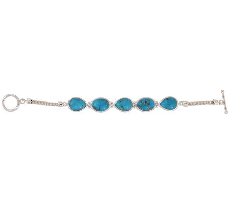 Affinity Gems Turquoise Station Bracelet, Sterl ing Silver