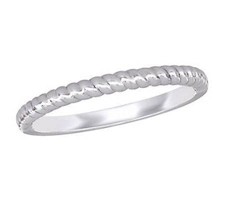 Affinity Twist Design Wedding Band Ring, 14K Wh ite Gold