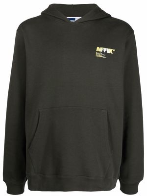 Affix logo print hoodie - Green