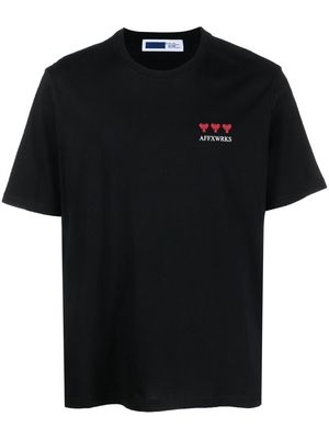 Affix slogs-print short-sleeve T-shirt - Black