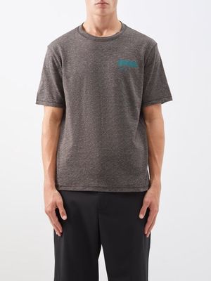 Affxwrks - Standardised Logo-print Cotton-jersey T-shirt - Mens - Brown