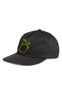 Afield Out Carbon Embroidered Baseball Cap in Black