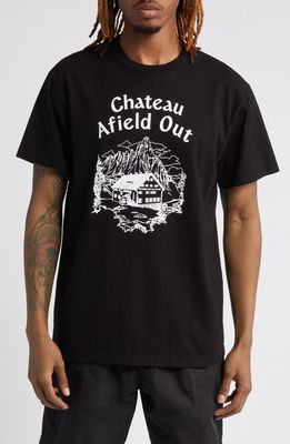 Afield Out Chateau Cotton Graphic T-Shirt in Black