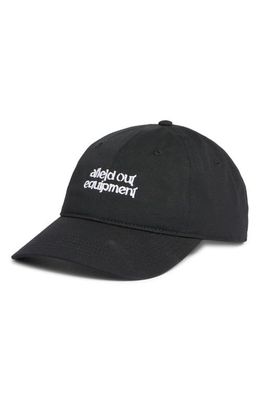 Afield Out Embroidered Logo Equipment Baseball Cap in Black