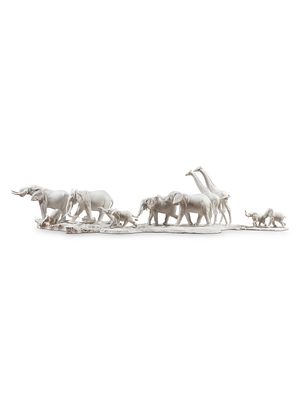 African Savannah Wild Animals Sculpture - White - White