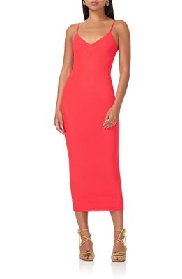 AFRM Amina Mesh Midi Slipdress in Cherry 