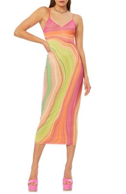 AFRM Amina Slipdress in Abstract Spring Wave