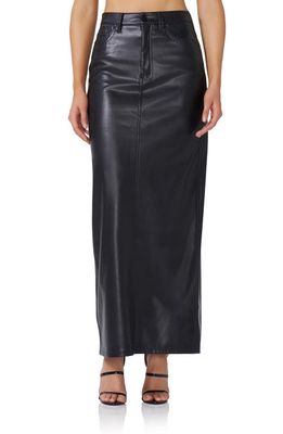 AFRM Amiri Faux Leather Maxi Skirt in Noir
