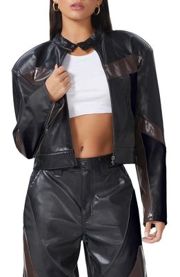 AFRM Carter Faux Leather Jacket in Color Block
