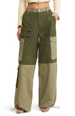 AFRM Colorblock Cargo Pants in Bronze Green