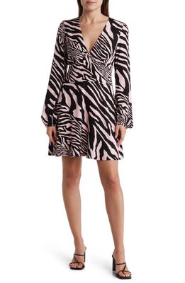 AFRM Delana Long Sleeve Minidress in Pink Zebra