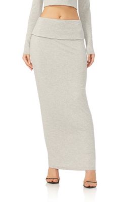AFRM Esin Foldover Jersey Maxi Skirt in Heather Grey