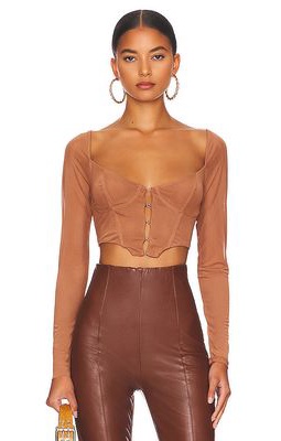 AFRM Grecian Top in Brown