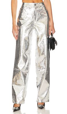 AFRM Marshall Pants in Metallic Silver