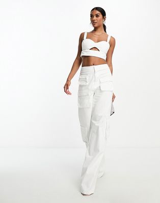 AFRM Maxwell denim cargo pants in white - part of a set