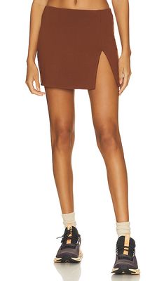 AFRM X Revolve Essentials Moly Skirt in Chocolate