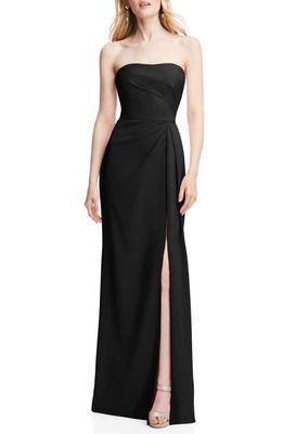 After Six Strapless Crepe Trumpet Gown in Black
