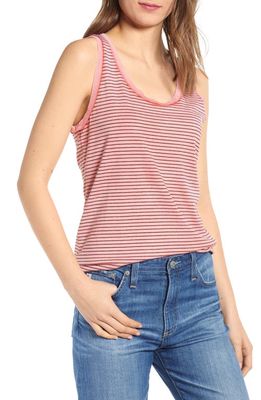AG Cambria Stripe Fitted Tank in Sunbaked Faded Azalea