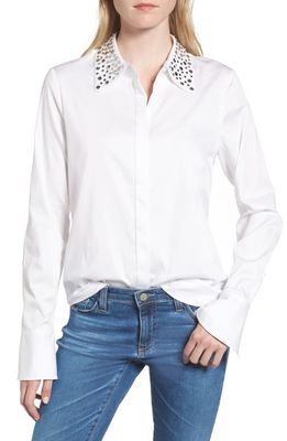 AG Camilla Studded Shirt in True White