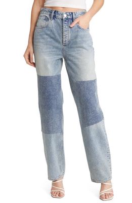 AG Clove Patched High Waist Relaxed Straight Leg Jeans in Nomad