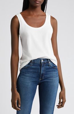 AG Esther Stretch Cotton Tank in Ex-White
