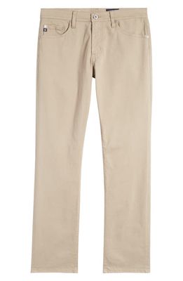 AG Everett Sueded Stretch Sateen Straight Fit Pants in Dusty Wheat