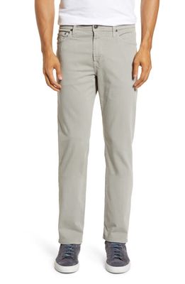 AG Everett Sueded Stretch Sateen Straight Fit Pants in Florence Fog